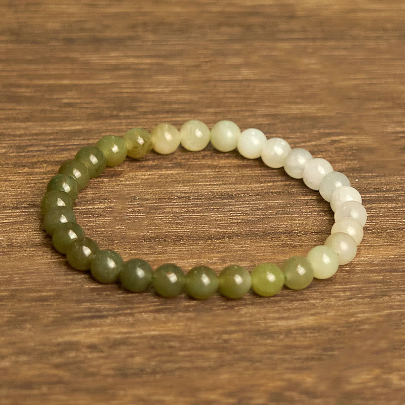 Buddha Stones Hetian Jade Gradient Color Abundance Bracelet - image 7