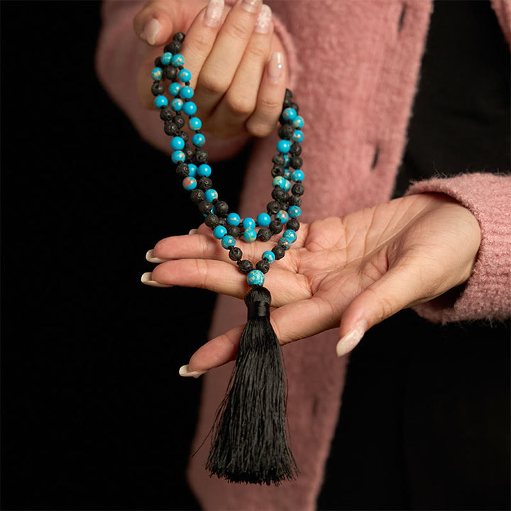 Buddha Stones Emperor Stone Lava Rock Beads Tassel Happiness Necklaces Pendants - image 2