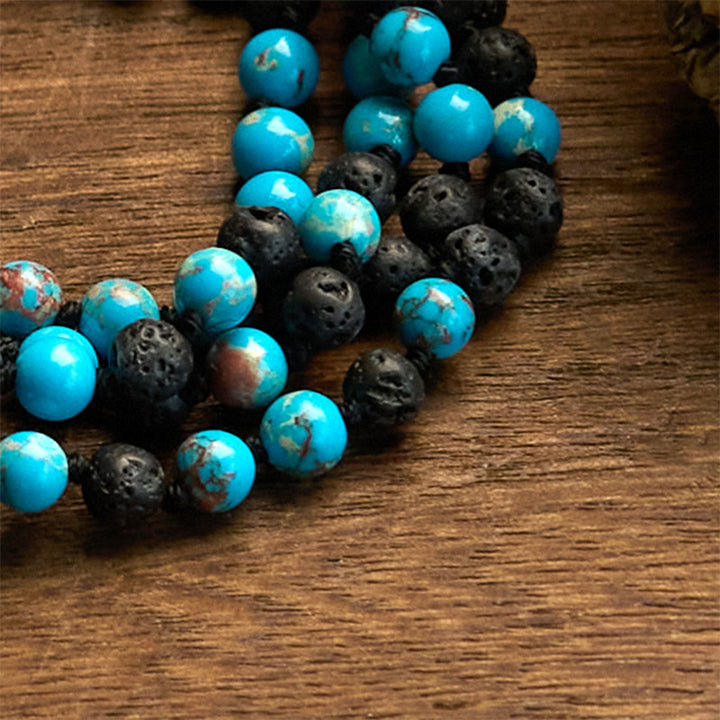 Buddha Stones Emperor Stone Lava Rock Beads Tassel Happiness Necklaces Pendants - image 4