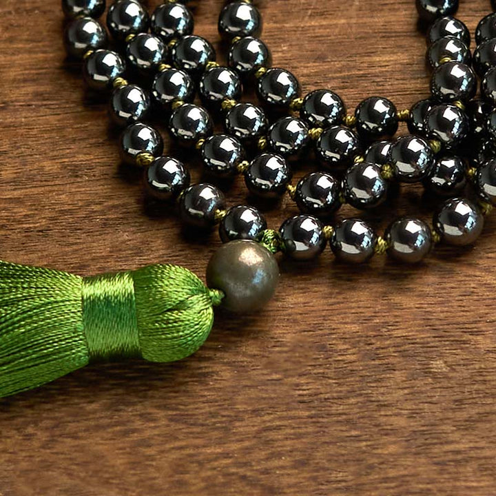 Buddha Stones 108 Mala Beads Natural Stone Hematite Tassel Powerful Bracelet - image 5
