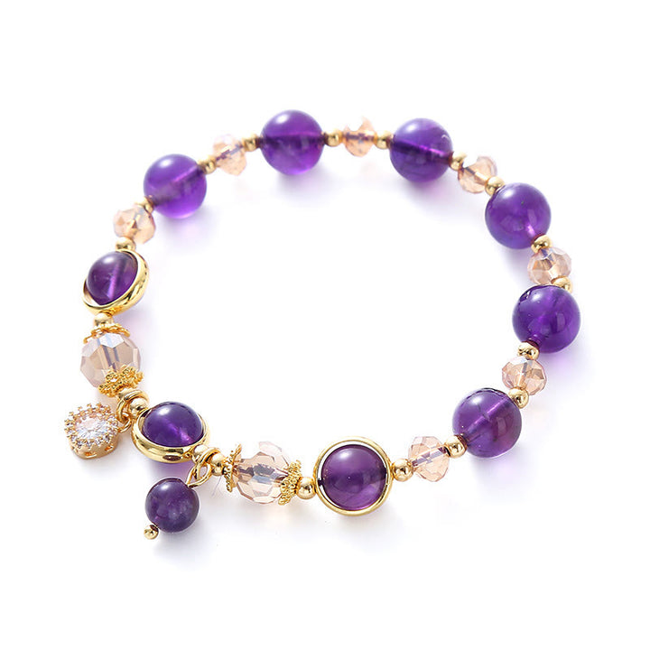Buddha Stones Natural Amethyst Geometric Crystal Meditation Bracelet - image 1