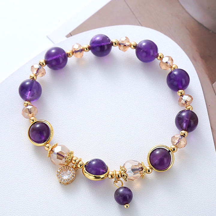 Buddha Stones Natural Amethyst Geometric Crystal Meditation Bracelet - image 2