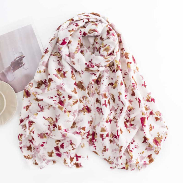 Buddha Stones Tibetan Floral Falling Leaves Print Shawl Fall Winter Cozy Warm Travel Scarf Wrap - image 2