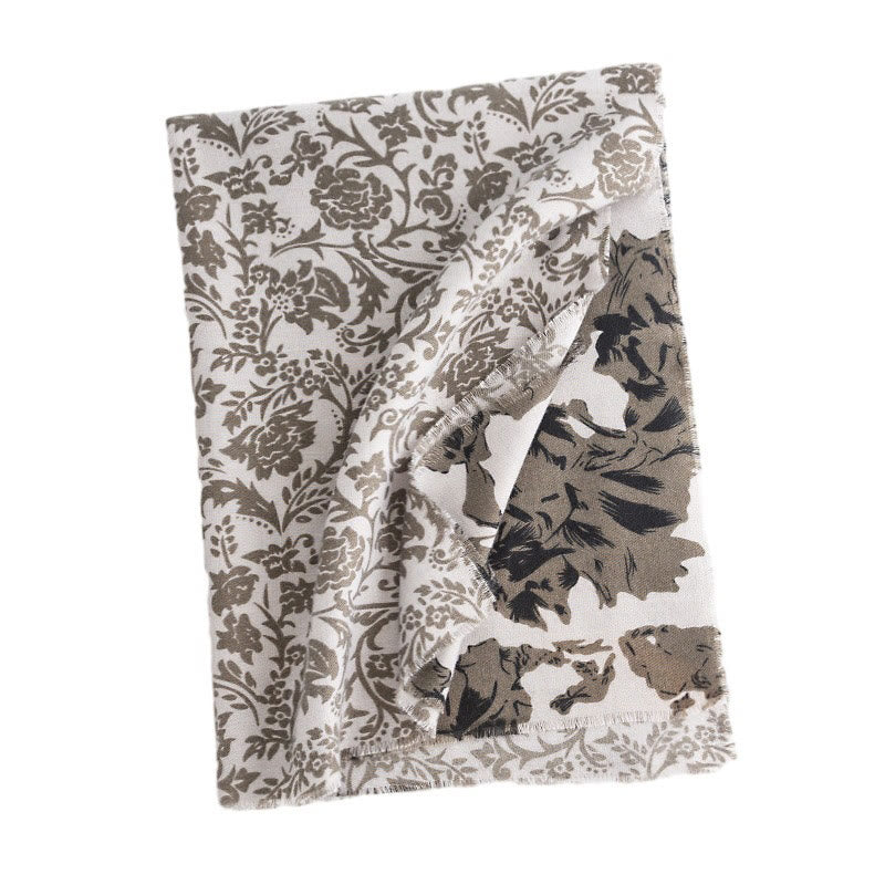 Buddha Stones Tibetan Plants Flowers Print Pattern Shawl Fall Winter Cozy Warm Travel Scarf Wrap - image 9