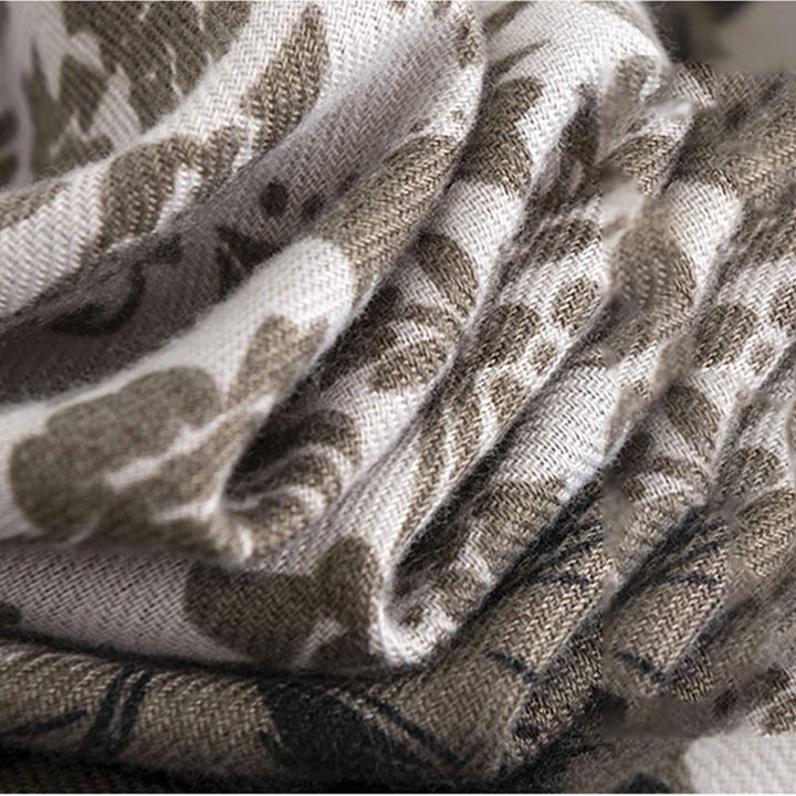 Buddha Stones Tibetan Plants Flowers Print Pattern Shawl Fall Winter Cozy Warm Travel Scarf Wrap - image 5