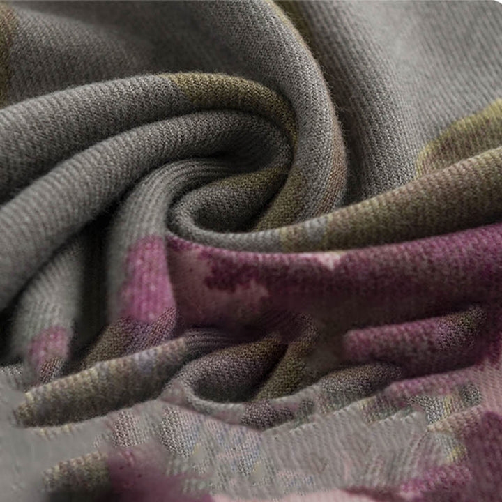 Buddha Stones Tibetan Purple Flowers Print Pattern Design Shawl Fall Winter Warm Travel Scarf Wrap - image 7