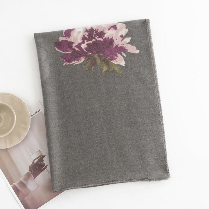 Buddha Stones Tibetan Purple Flowers Print Pattern Design Shawl Fall Winter Warm Travel Scarf Wrap - image 2