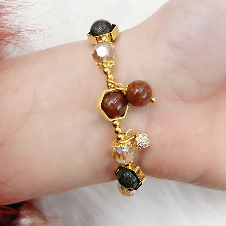 Buddha Stones Natural Colored Rutilated Quartz Amethyst Protection Bracelet - image 11