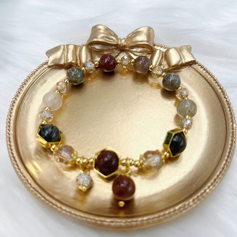 Buddha Stones Natural Colored Rutilated Quartz Amethyst Protection Bracelet - image 8