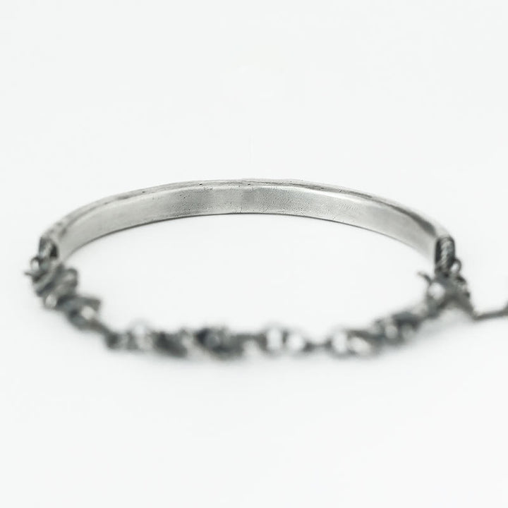 Buddha Stones Sterling Silver Hammer Pattern Thorns Protection Half Bracelet - image 11