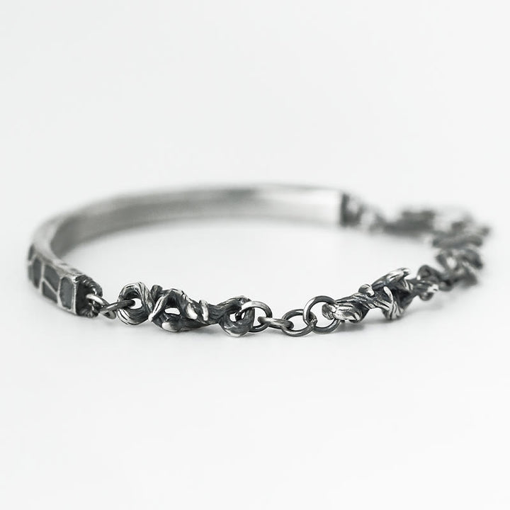 Buddha Stones Sterling Silver Hammer Pattern Thorns Protection Half Bracelet - image 10