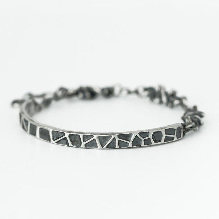 Buddha Stones Sterling Silver Hammer Pattern Thorns Protection Half Bracelet - image 9