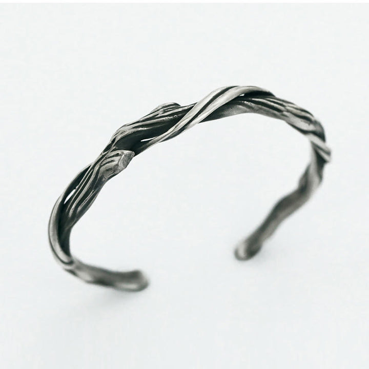 Buddha Stones 999 Sterling Silver Driftwood Cuff Bracelet Bangle - image 9
