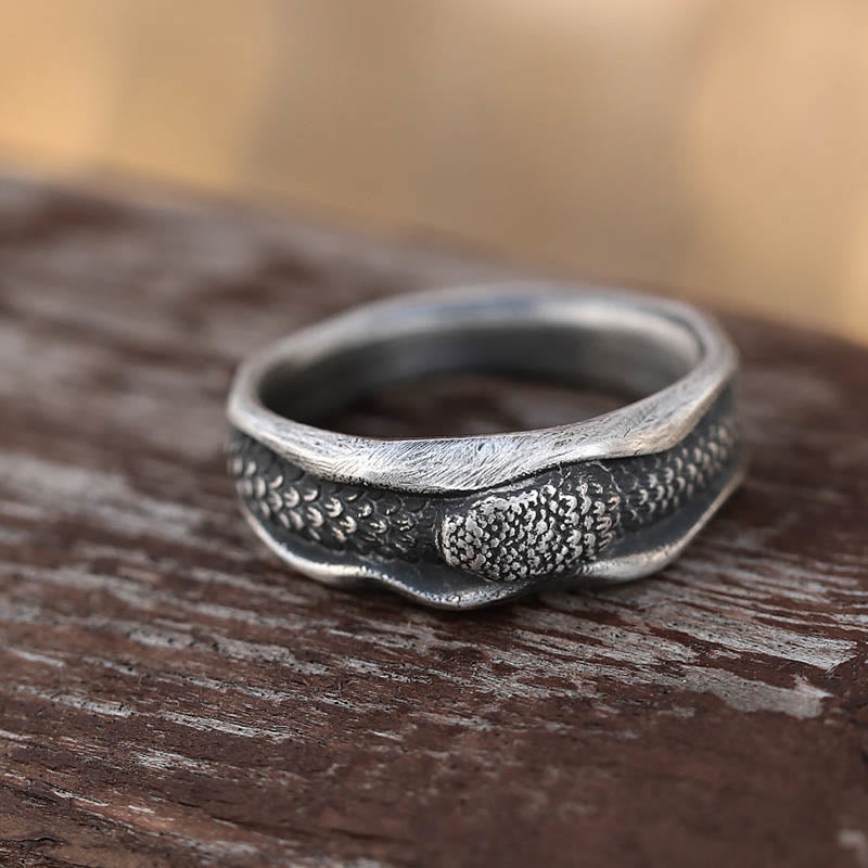 Buddha Stones 999 Sterling Silver Snake-shaped Year Of The Snake Protection Ring - 20.7mm - image 0
