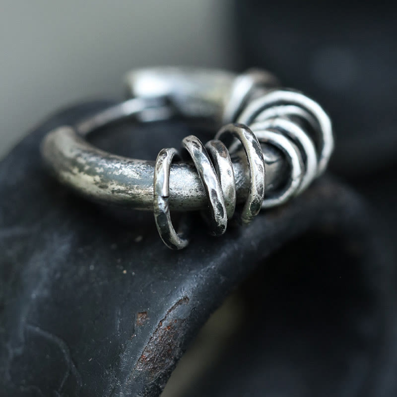 Buddha Stones 925 Sterling Silver Hand-hammered Protection Earrings  - image 2