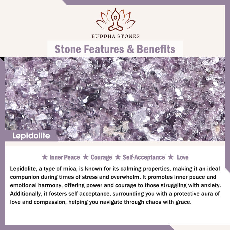 Buddha Stones Keep Calm Purple Series Healing Love Bracelet - image 13