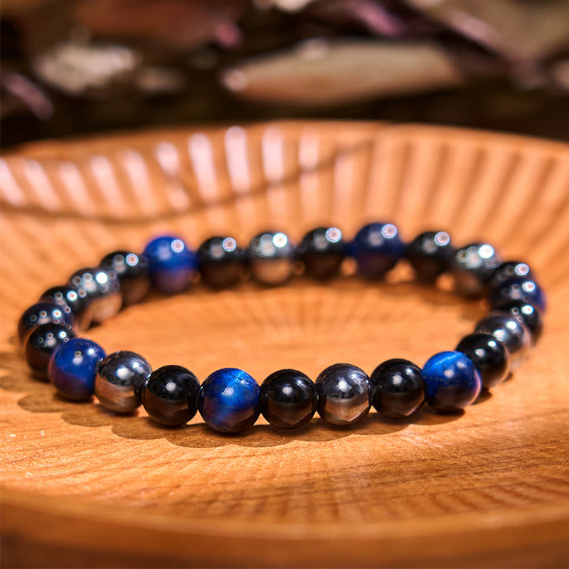 Buddha Stones Lead Back To Earth Neutral Color Series Grounding Balance Bracelet - Lazurite Tiger Eye Obsidian Hematite(Wrist Circumference: 14-18cm) - image 8