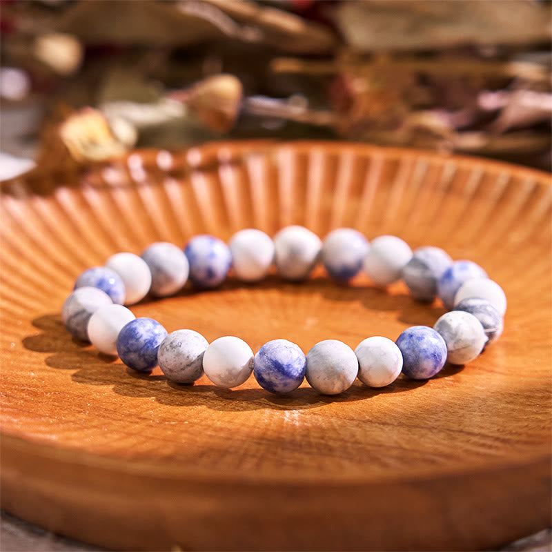 Buddha Stones Lead Back To Earth Neutral Color Series Grounding Balance Bracelet - White Turquoise Blue Spot Jasper(Wrist Circumference: 14-16cm) - image 16