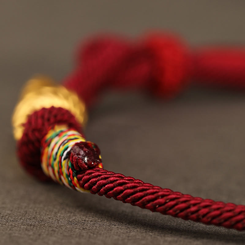 Buddha Stones 999 Gold Year of the Snake Design Handmade Luck Protection Rope Braided Bracelet - image 10