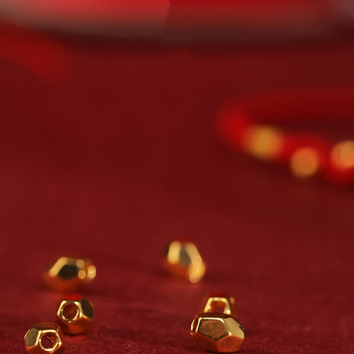 Buddha Stones 999 Gold Year of the Snake Mini Gold Bead Handmade Luck Protection Braided Bracelet - image 10