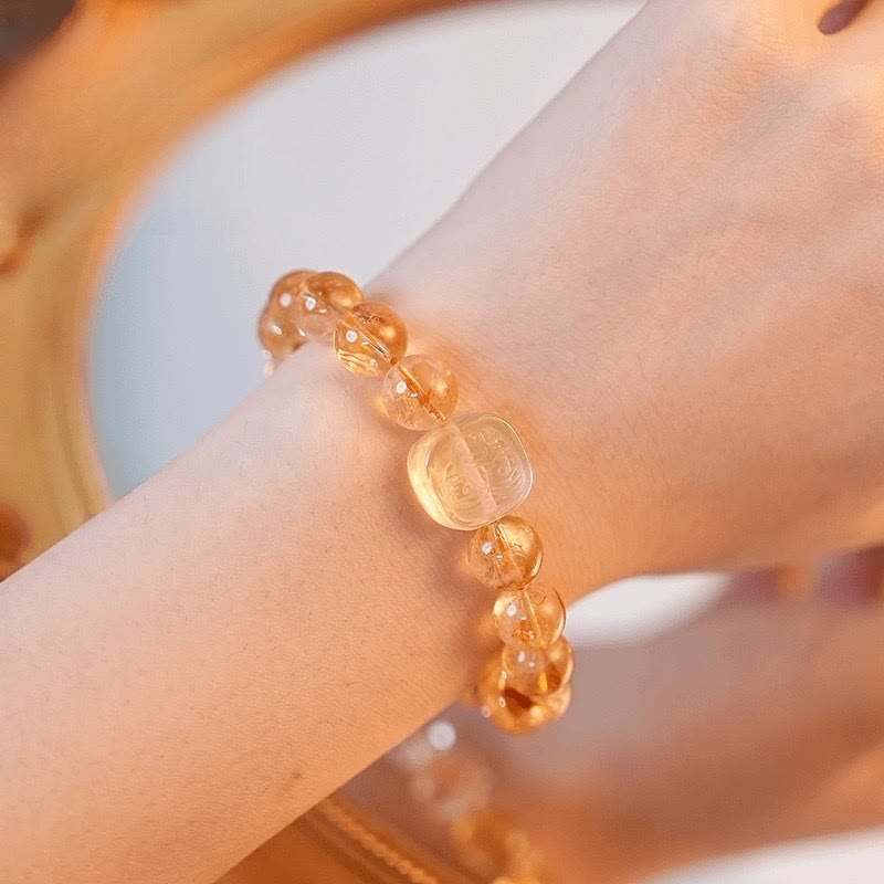 Buddha Stones Topaz Citrine Tiger Eye Zakiram Goddess of Wealth Bracelet - image 3