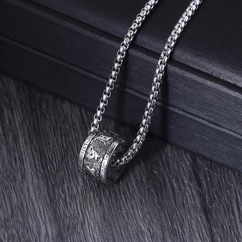 Buddha Stones Tibetan Om Mani Padme Hum Titanium Steel Peace Necklace Pendant - image 9