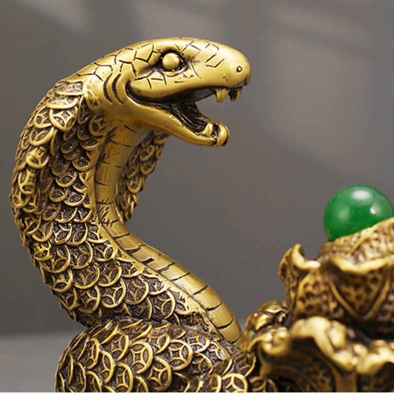 Buddha Stones Year Of The Snake Copper Coins Ingots Cabbage Brass Statue Home Decoration - image 6
