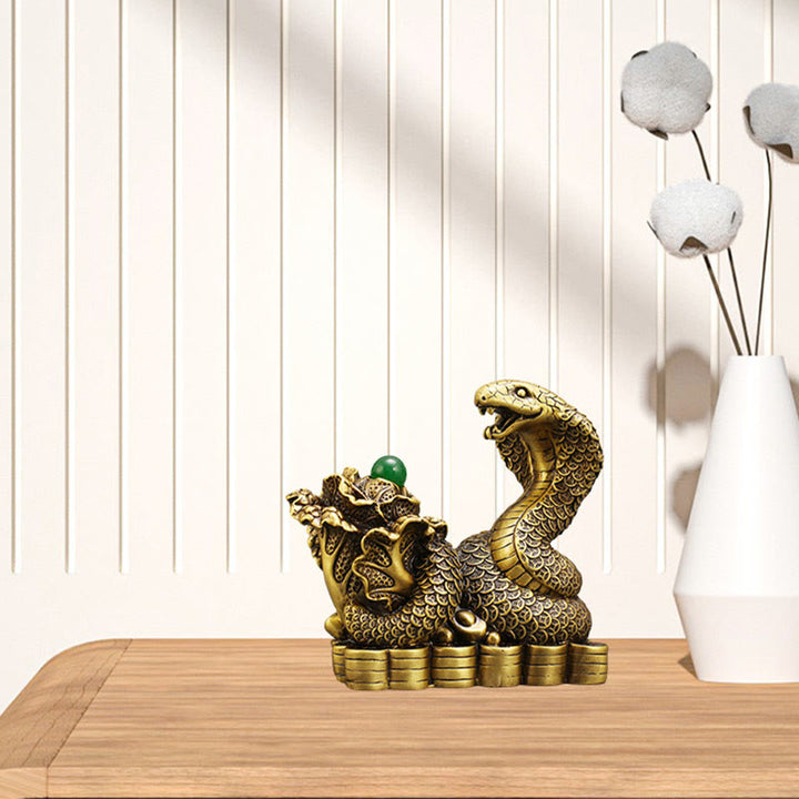 Buddha Stones Year Of The Snake Copper Coins Ingots Cabbage Brass Statue Home Decoration - image 11