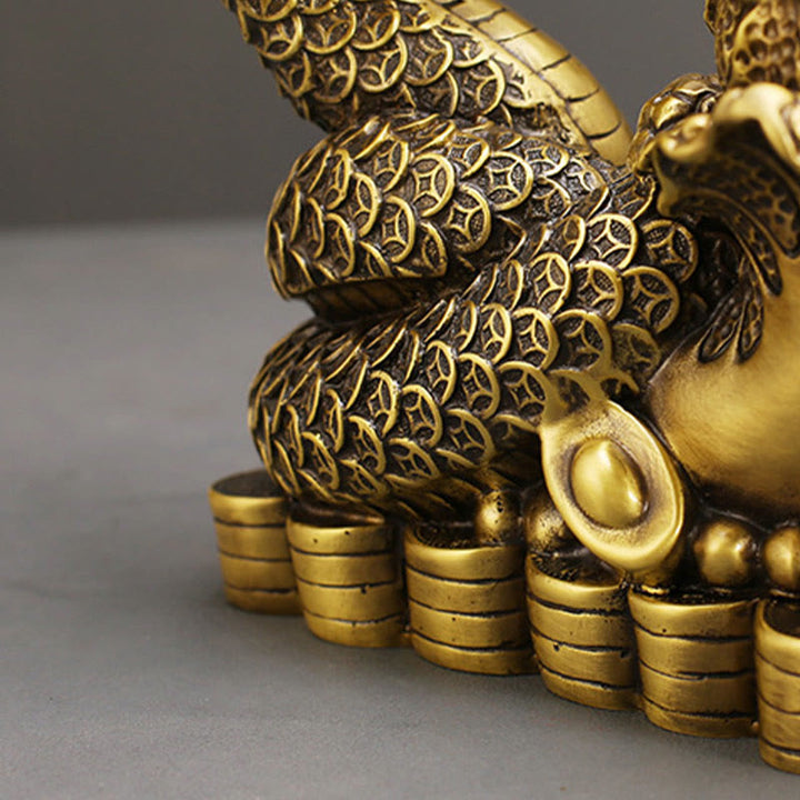Buddha Stones Year Of The Snake Copper Coins Ingots Cabbage Brass Statue Home Decoration - image 8