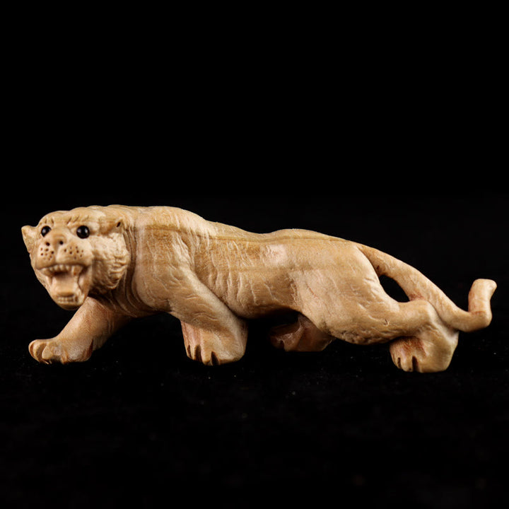 Buddha Stones Year Of The Snake Chinese Zodiac Fu Character Peach Wood Home Statue Decoration - Tiger - Height 11.5cm - image 12