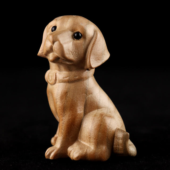 Buddha Stones Year Of The Snake Chinese Zodiac Fu Character Peach Wood Home Statue Decoration - Dog - Height 11.5cm - image 28