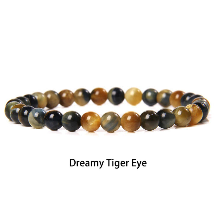 Buddha Stones 6mm Various Stone Crystal Black Glitter Stone Red Tiger Eye Beads Protection Bracelet - Dreamy Tiger Eye - 6mm(Wrist Circumference 14-16cm) - image 37