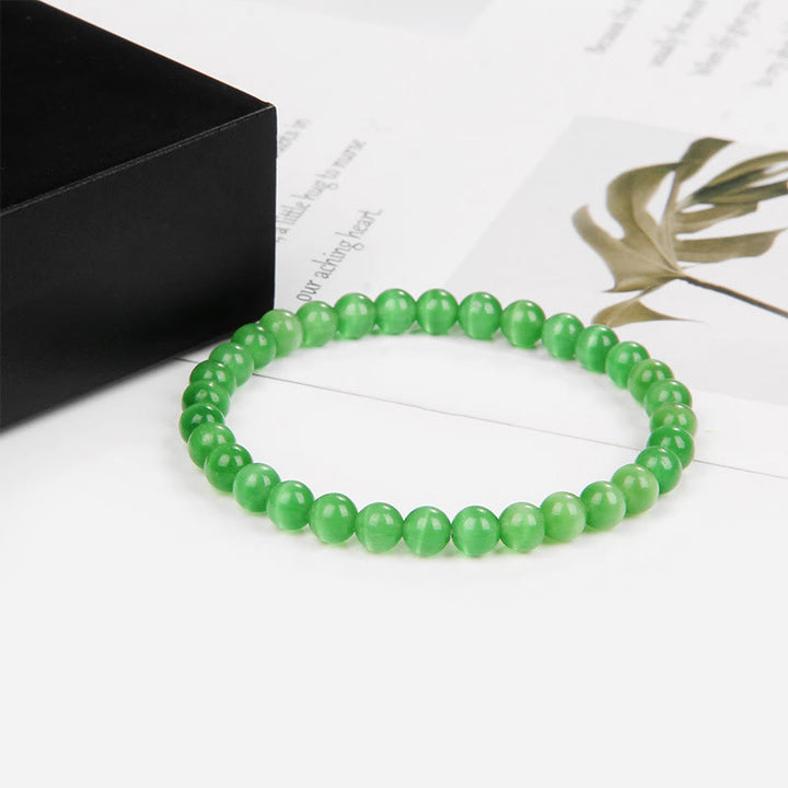 Buddha Stones 6mm Various Stone Crystal Black Glitter Stone Red Tiger Eye Beads Protection Bracelet - image 17