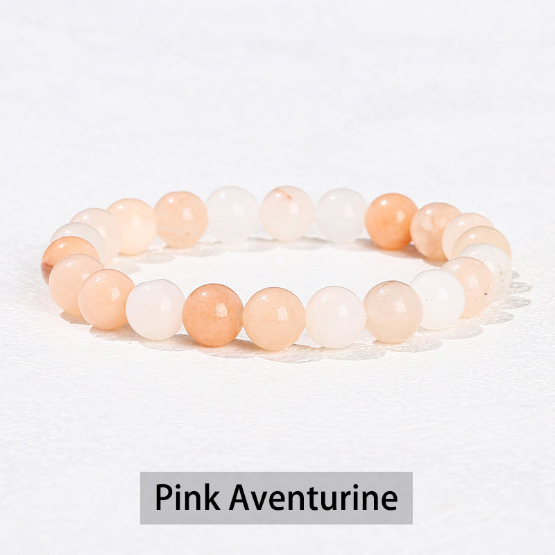 Buddha Stones Various Crystal Stone Amethyst Green Aventurine Rose Quartz Healing Bracelet - Pink Aventurine - 10mm(Wrist Circumference 14-16cm) - image 11