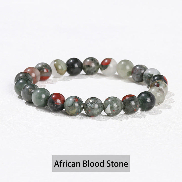 Buddha Stones Various Crystal Stone Amethyst Green Aventurine Rose Quartz Healing Bracelet - African Blood Stone - 10mm(Wrist Circumference 14-16cm) - image 29