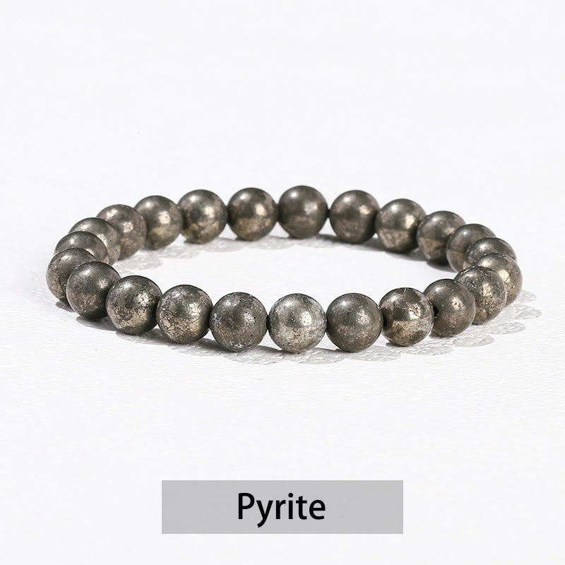 Buddha Stones Various Crystal Stone Amethyst Green Aventurine Rose Quartz Healing Bracelet - Pyrite - 10mm(Wrist Circumference 14-16cm) - image 38