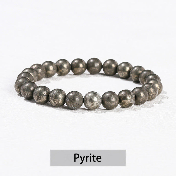 Buddha Stones Various Crystal Stone Amethyst Green Aventurine Rose Quartz Healing Bracelet - Pyrite - 10mm(Wrist Circumference 14-16cm) - image 38