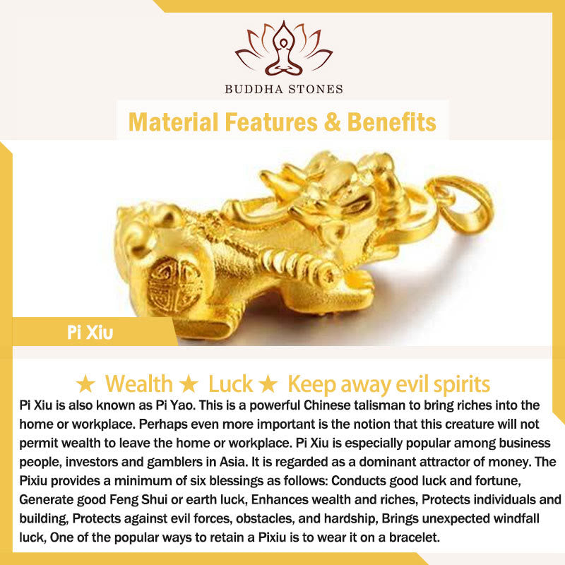 Buddha Stones 24k Gold Plated 925 Sterling Silver Liuli Glass Bead PiXiu Four Leaf Clover Joy And Happiness Wealth Bracelet - image 5
