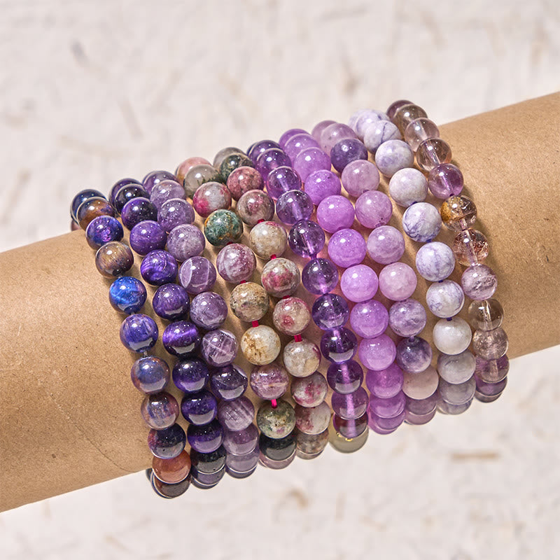 Buddha Stones Keep Calm Purple Series Healing Love Bracelet - image 0