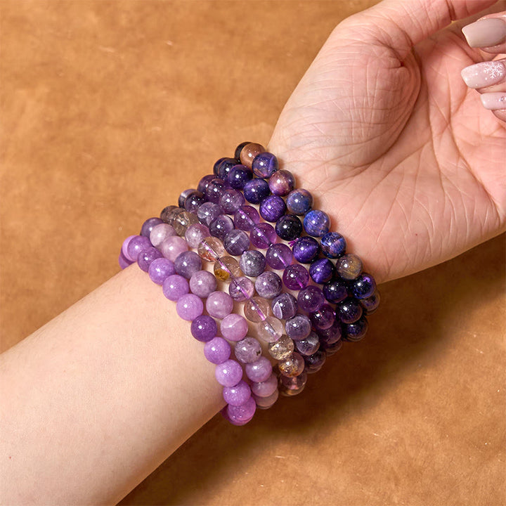 Buddha Stones Keep Calm Purple Series Healing Love Bracelet - image 2