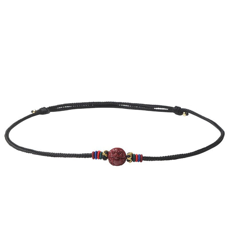 Buddha Stones Cinnabar Chinese Zodiac Black String Blessing Necklace Pendants - image 17