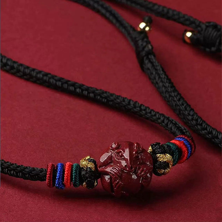 Buddha Stones Cinnabar Chinese Zodiac Black String Blessing Necklace Pendants - image 19