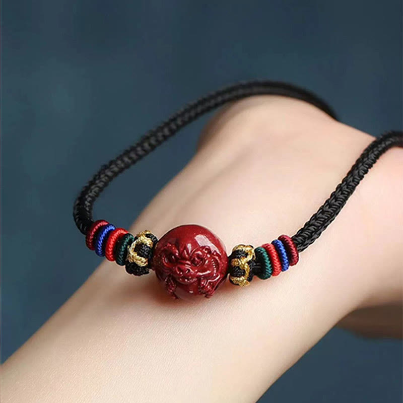 Buddha Stones Cinnabar Chinese Zodiac Black String Blessing Necklace Pendants - image 13