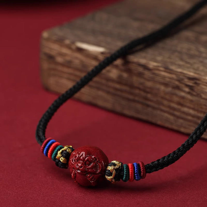 Buddha Stones Cinnabar Chinese Zodiac Black String Blessing Necklace Pendants - image 14