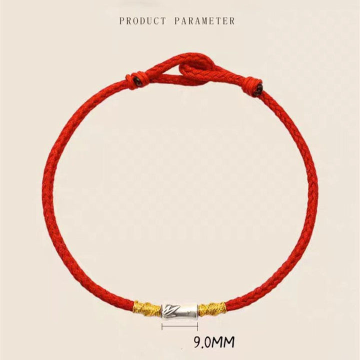 Buddha Stones Handmade 925 Sterling Silver Bamboo Design Red String Luck Braided Bracelet - image 14