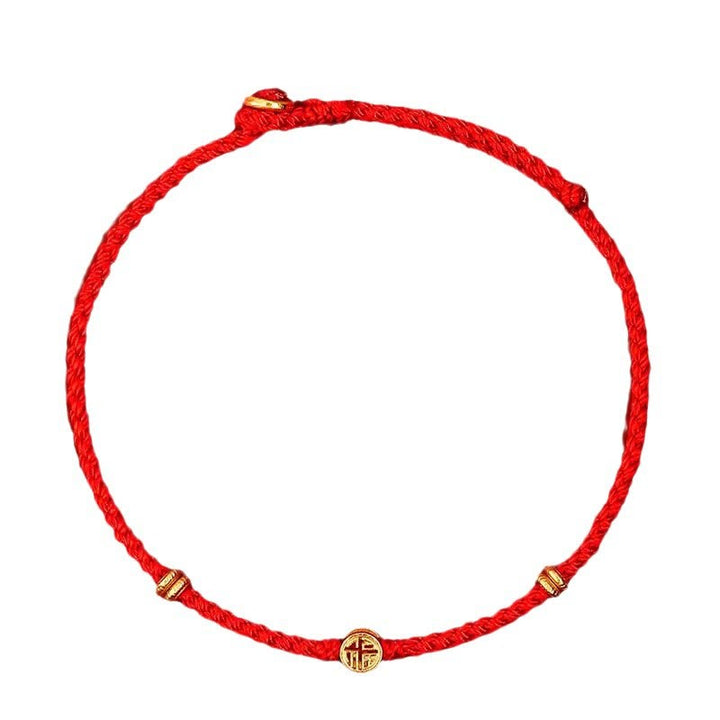 Buddha Stones Handmade Braided Red String 925 Sterling Silver Fu Character Luck Bracelet - image 14