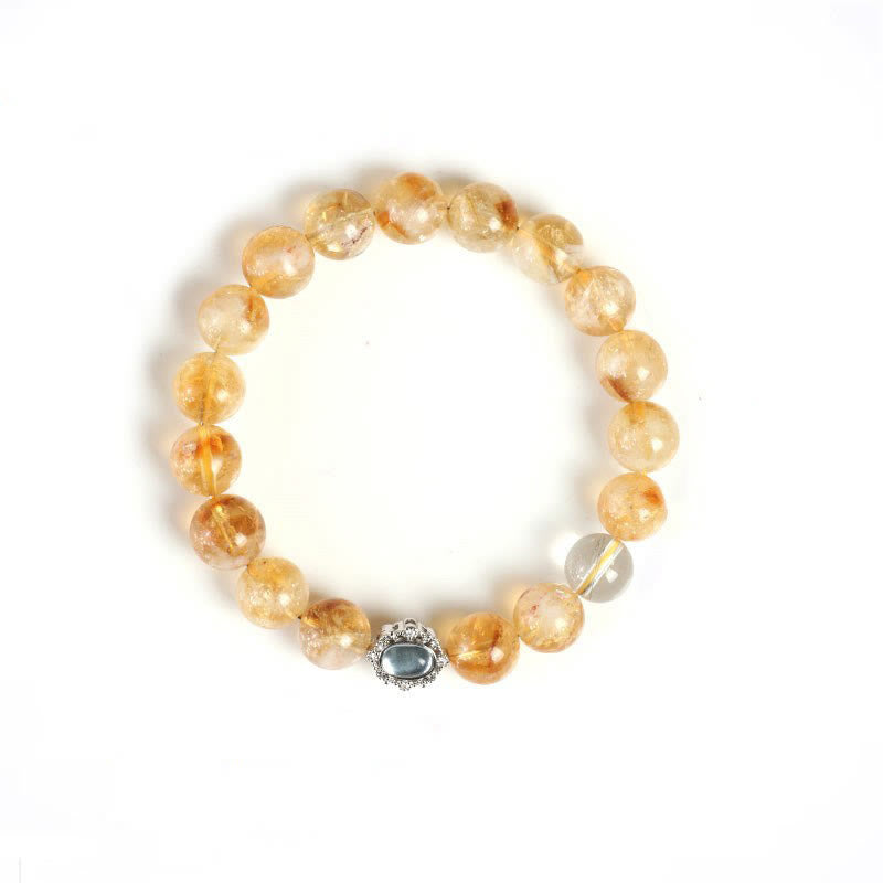 Buddha Stones Natural Citrine Rutilated Quartz Prosperity Bracelet - image 4