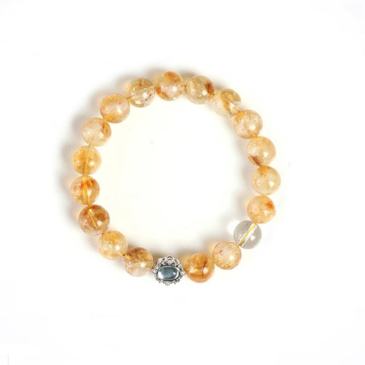 Buddha Stones Natural Citrine Rutilated Quartz Prosperity Bracelet - image 4