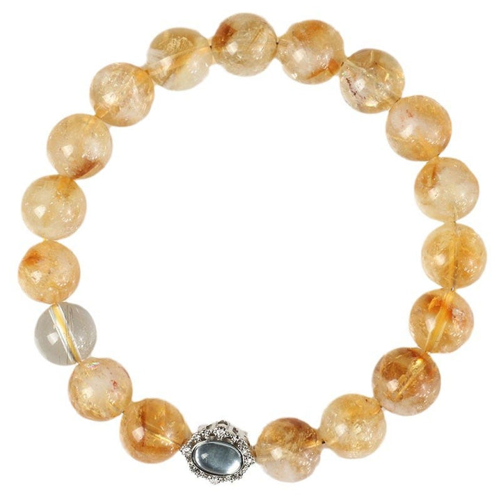 Buddha Stones Natural Citrine Rutilated Quartz Prosperity Bracelet - image 7