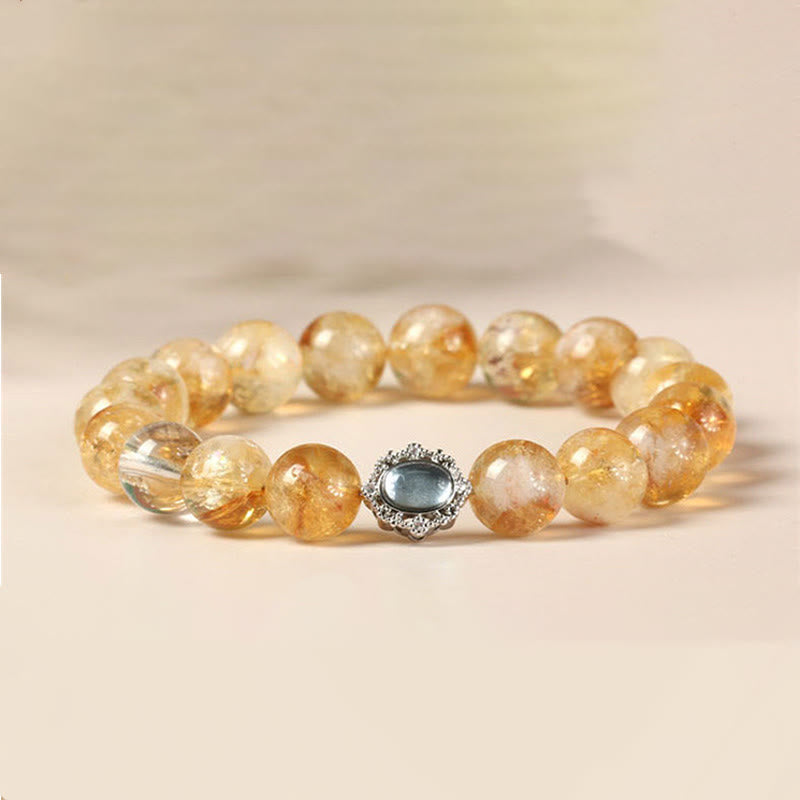 Buddha Stones Natural Citrine Rutilated Quartz Prosperity Bracelet - image 1
